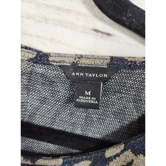 Ann Taylor Womens Multicolor Short Sleeve Leopard Print Peplum Blouse Size M - Picture 3 of 6